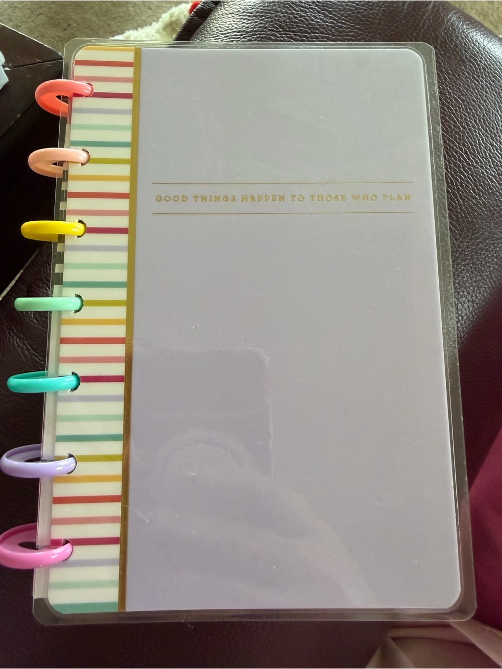 Rainbow Disc-Bound Planner Notebook - White